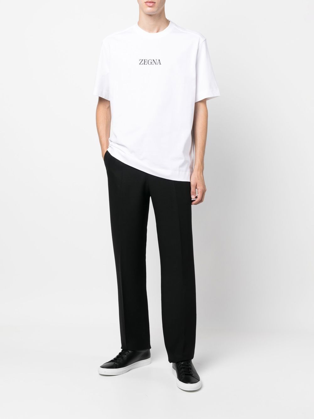 logo-print crew-neck T-shirt E7364-A777 N01 ZEGNA 