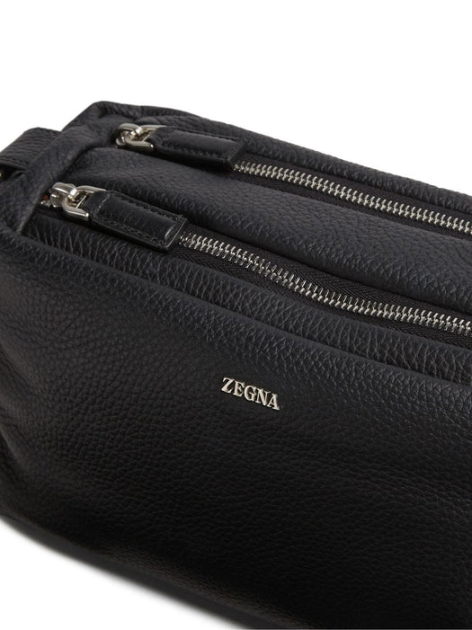 logo-plaque leather clutch LHCVM-E1848Z NER ZEGNA 