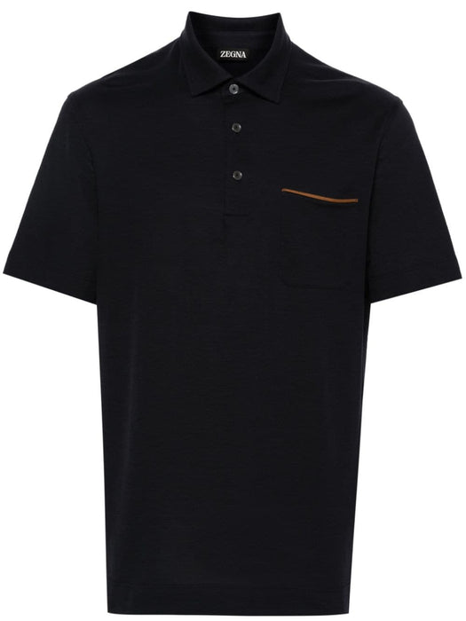 chest-pocket cotton polo shirt UD392A7-D752 B09 ZEGNA 