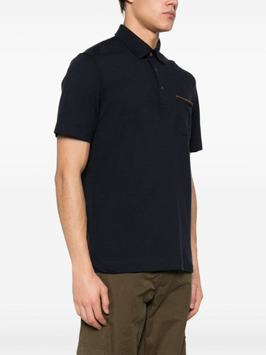 chest-pocket cotton polo shirt UD392A7-D752 B09 ZEGNA 