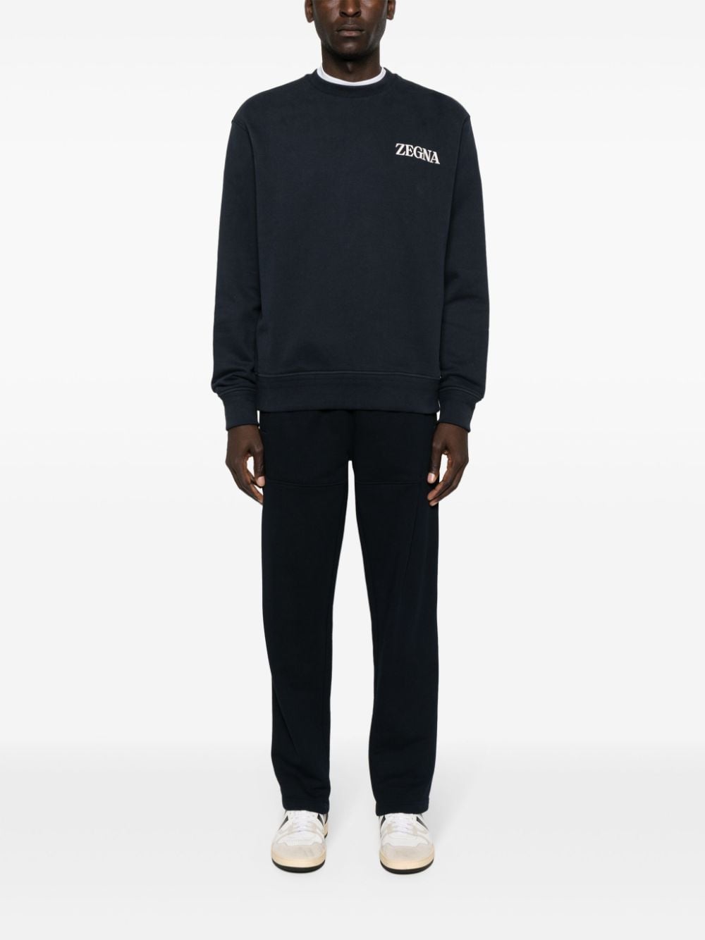 appliqué-logo cotton sweatshirt UD522A7-D872 B09 ZEGNA 