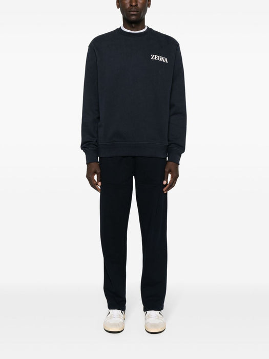 appliqué-logo cotton sweatshirt UD522A7-D872 B09 ZEGNA 