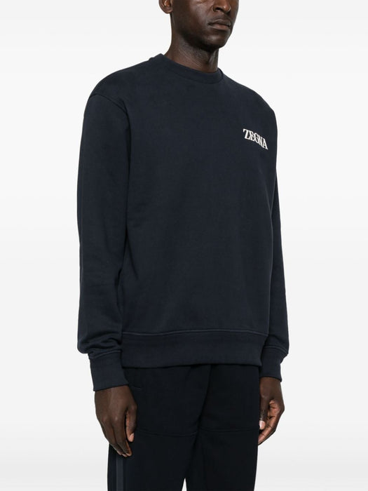 appliqué-logo cotton sweatshirt UD522A7-D872 B09 ZEGNA 