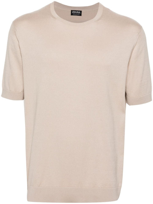 crew-neck knitted cotton T-shirt UDC90A7-C10 N03 ZEGNA 