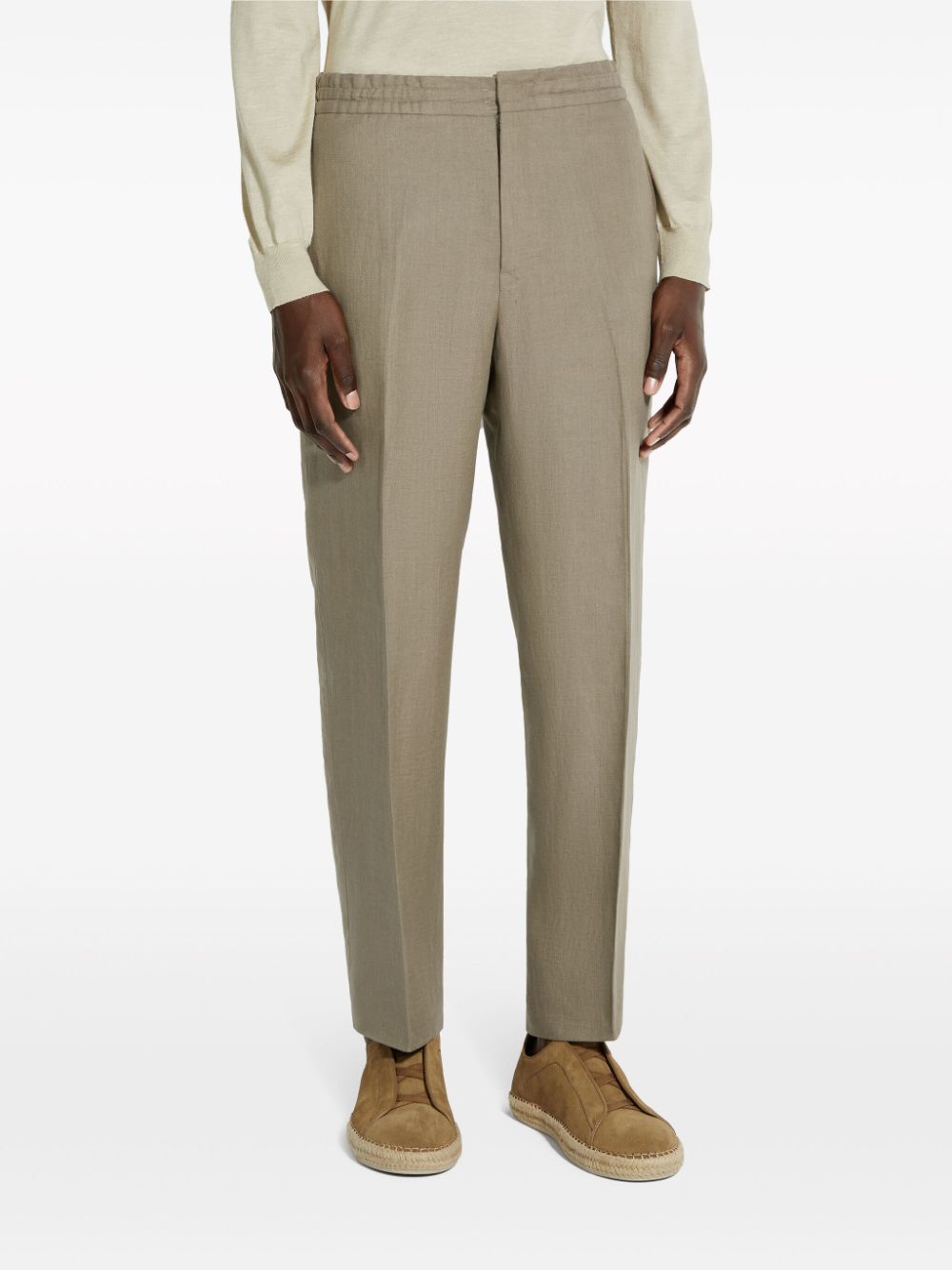 Oasi tapered-leg linen trousers RUDI18A7-TZ32 V03 ZEGNA 