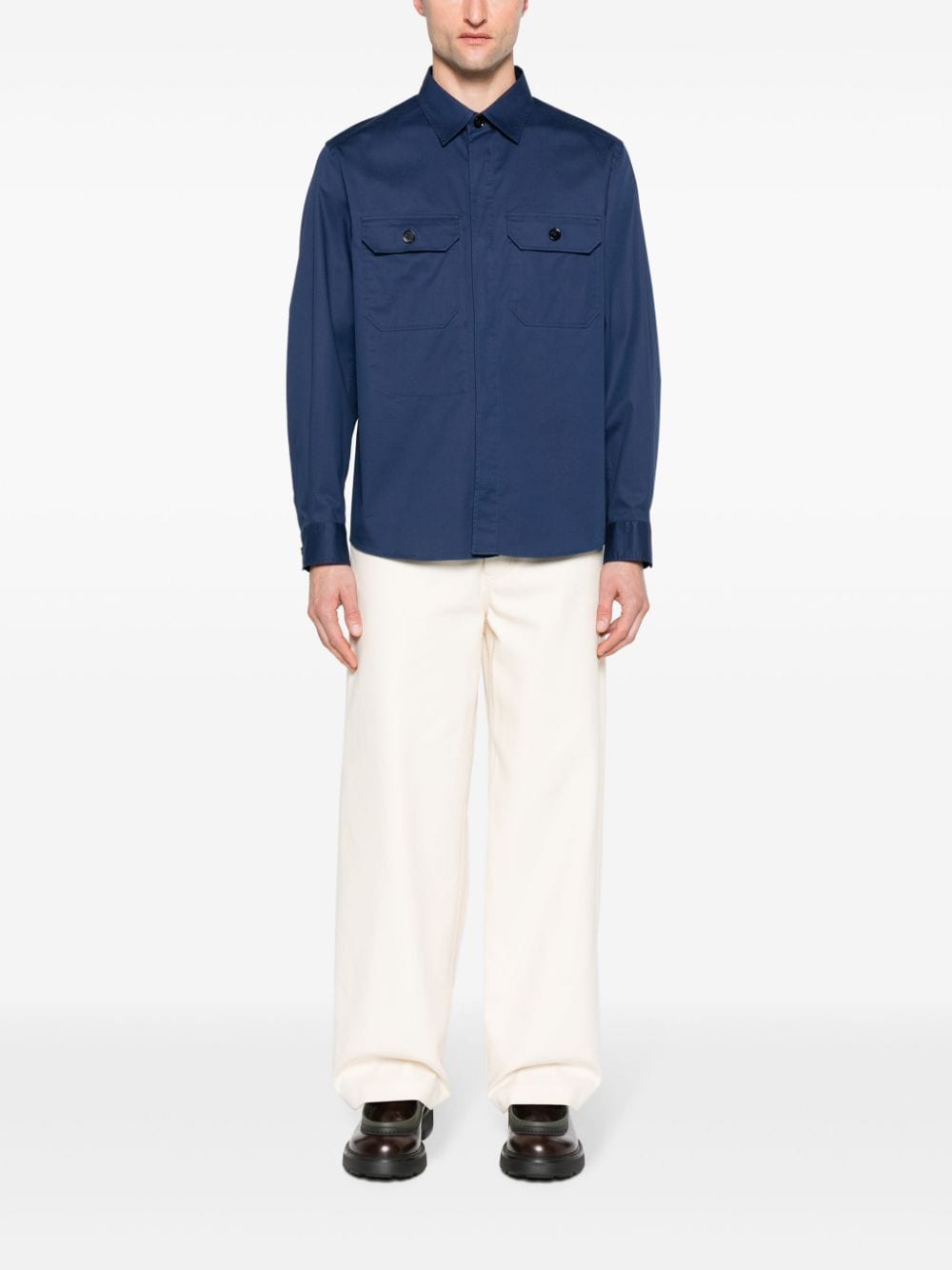 patch-pocket twill shirt UDV16A7-SOT8 B07 ZEGNA 