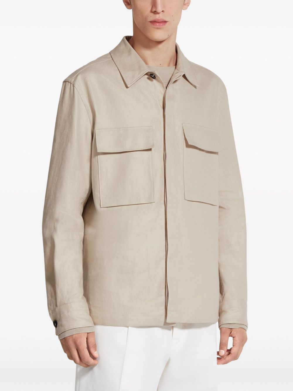 chest-pockets linen shirt RUDV60A7-SOT10 N03 ZEGNA 