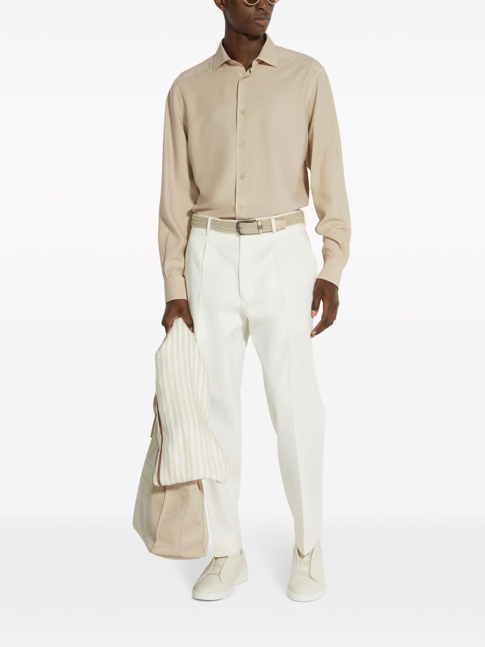 long-sleeve silk shirt UDX42A7-SLF5 N03 ZEGNA 