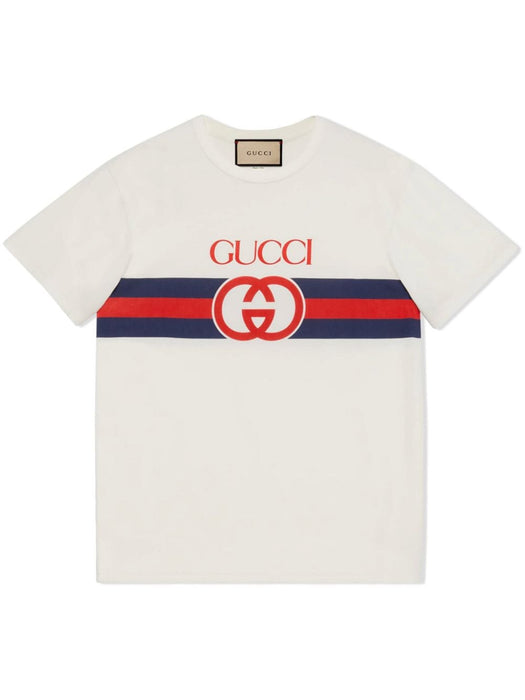 logo-print cotton T-shirt 548334 XJET19095 GUCCI 