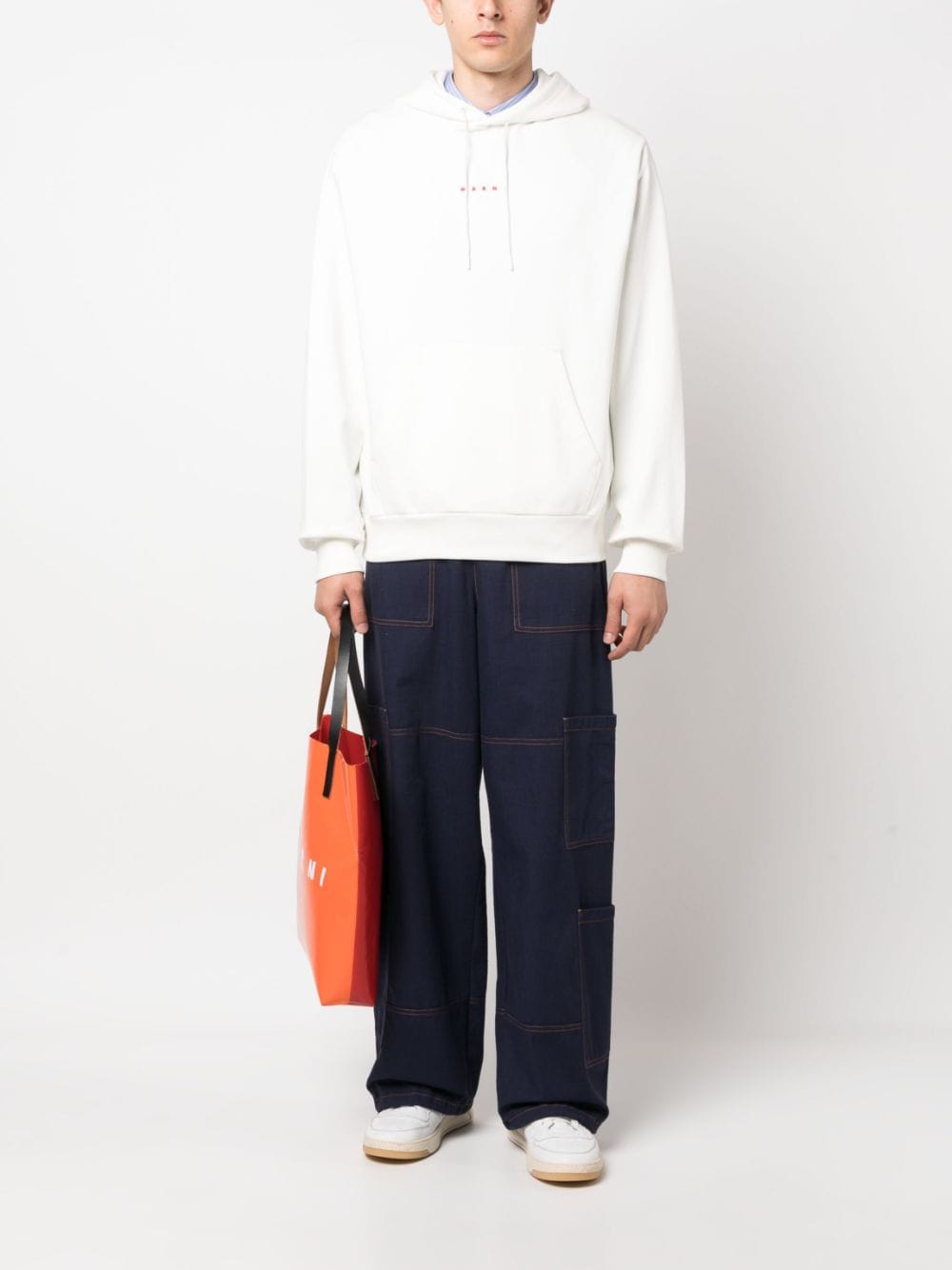 logo-print cotton hoodie FUMU0073P8 USCU87L1W02 MARNI 