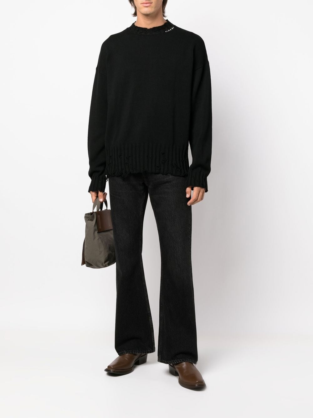 distress-knit detail jumper GCMG0210A0 UFC65200N99 MARNI 