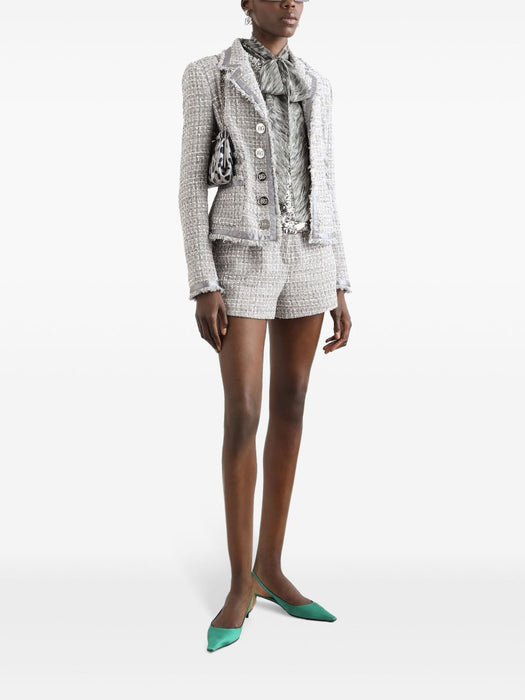 Jacket in grey lamé bouclé F27DIT FQOABS8100 DOLCE & GABBANA 