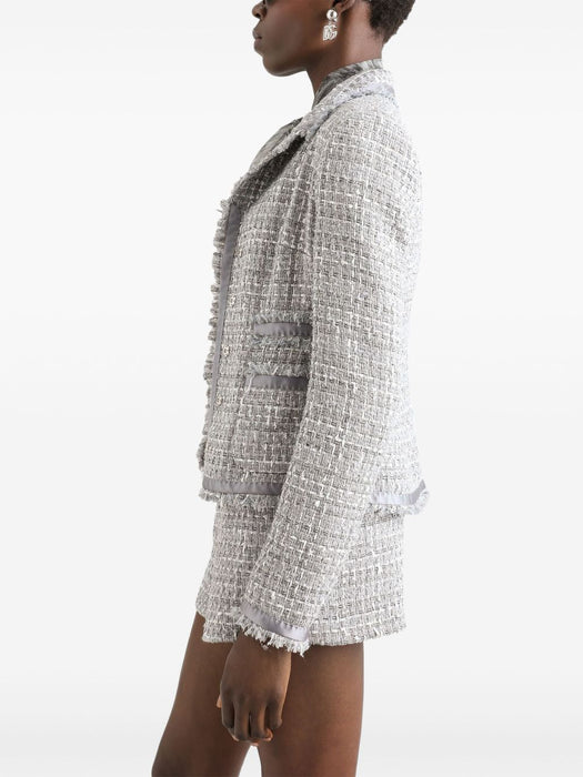 Jacket in grey lamé bouclé F27DIT FQOABS8100 DOLCE & GABBANA 