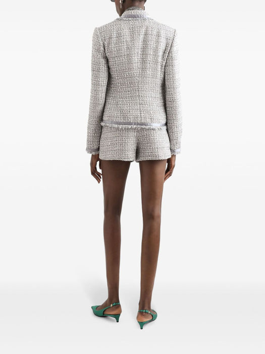 Jacket in grey lamé bouclé F27DIT FQOABS8100 DOLCE & GABBANA 