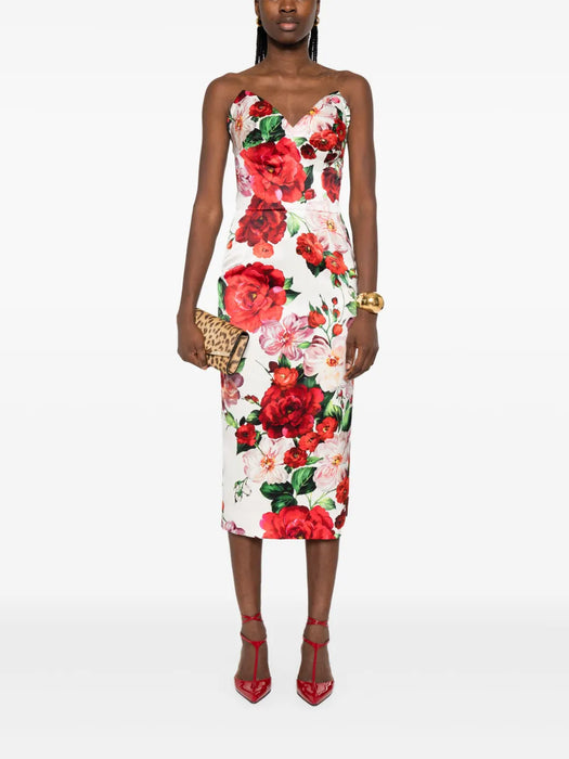 rose-print midi dress F6TURT FSIB4HA5PD DOLCE & GABBANA 