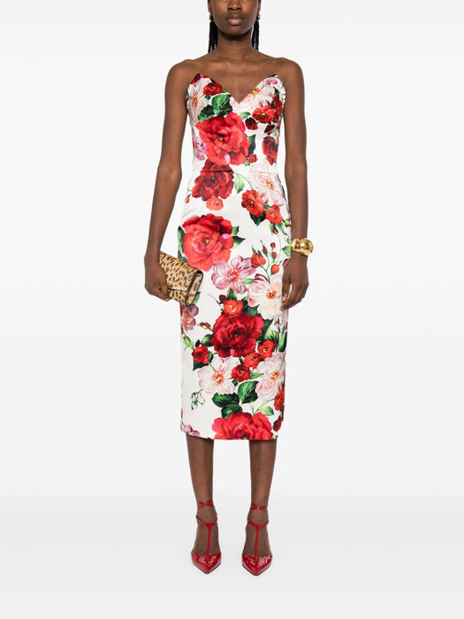 rose-print midi dress F6TURT FSIB4HA5PD DOLCE & GABBANA 