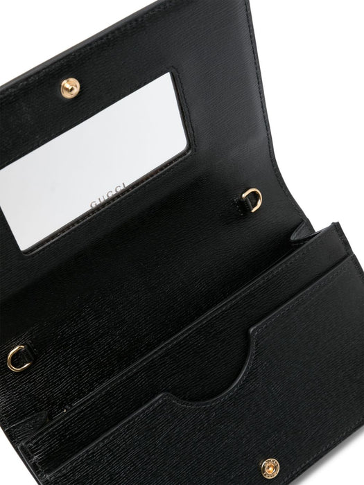 logo-lettering leather crossbody bag 772643 0OP0N1000 GUCCI 