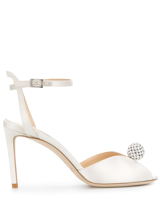 JIMMY CHOO SACORA 85 WCZIVORY/CRYSTAL