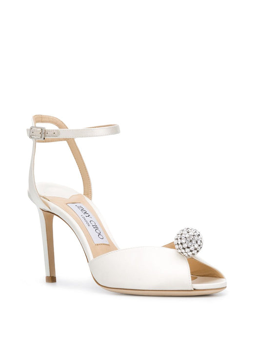 JIMMY CHOO SACORA 85 WCZIVORY/CRYSTAL