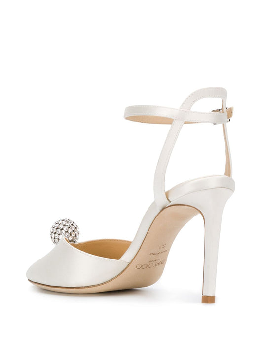 JIMMY CHOO SACORA 85 WCZIVORY/CRYSTAL