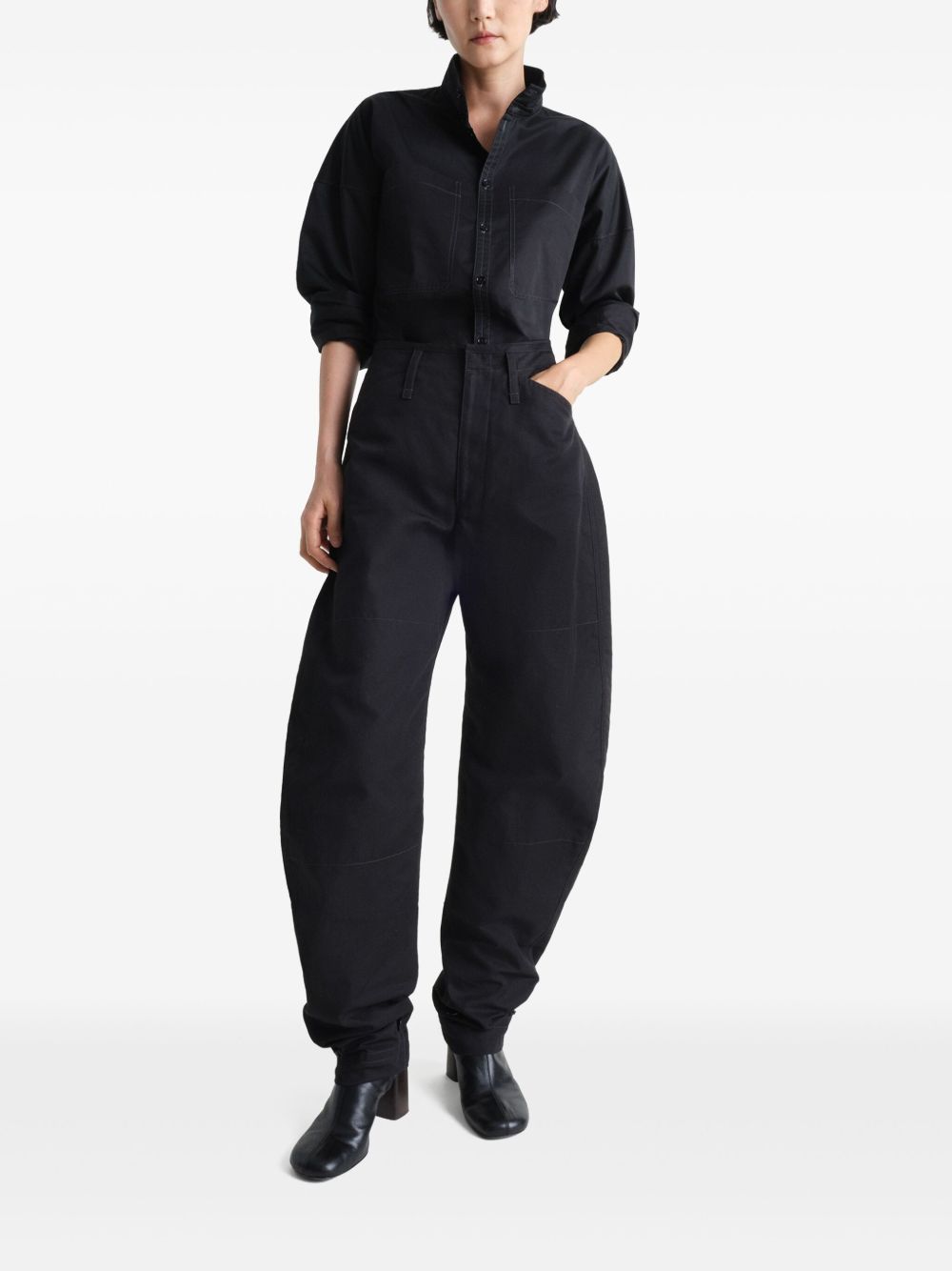 tapered pants<BR/><BR/> PA1184 LF1350BK999 LEMAIRE 