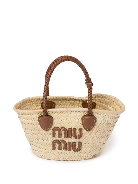 woven straw tote bag 5BG273 V OOO 2DDHF0A5T MIU MIU 