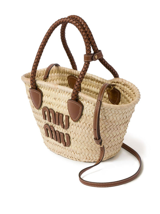 woven straw tote bag 5BG273 V OOO 2DDHF0A5T MIU MIU 