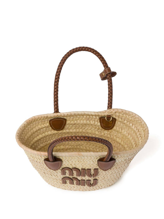 woven straw tote bag 5BG273 V OOO 2DDHF0A5T MIU MIU 