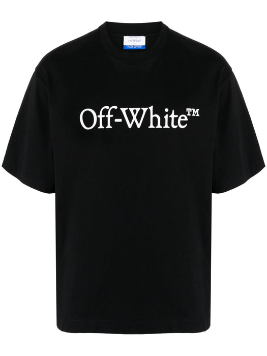 Big Bookish Skate cotton T-shirt OMAA120C99JER0081001 BLACK WHITE OFF-WHITE 