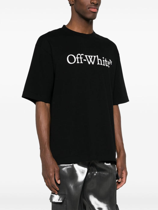 Big Bookish Skate cotton T-shirt OMAA120C99JER0081001 BLACK WHITE OFF-WHITE 