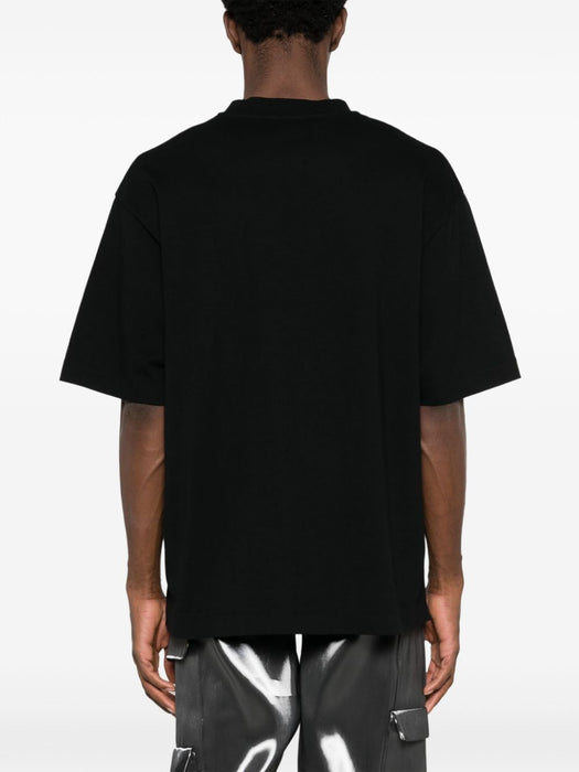 Big Bookish Skate cotton T-shirt OMAA120C99JER0081001 BLACK WHITE OFF-WHITE 