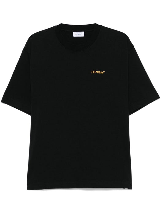 tape-arrow short-sleeve T-shirt OMAA120S25JER00D1022 BLACK - CITRUS OFF-WHITE 