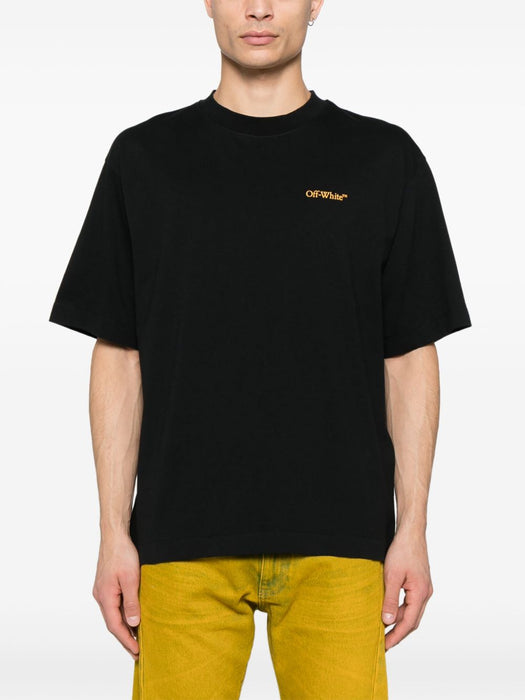 tape-arrow short-sleeve T-shirt OMAA120S25JER00D1022 BLACK - CITRUS OFF-WHITE 