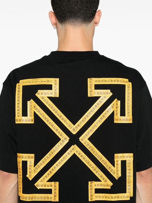 tape-arrow short-sleeve T-shirt OMAA120S25JER00D1022 BLACK - CITRUS OFF-WHITE 