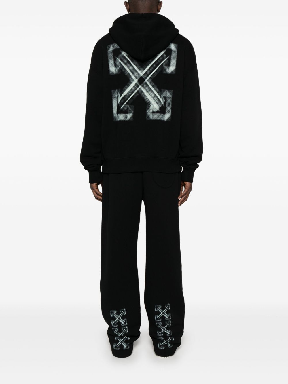 Vibe Arrow Skate hoodie OMBB085S25FLE00L1041 BLACK - AQUA GLA OFF-WHITE 