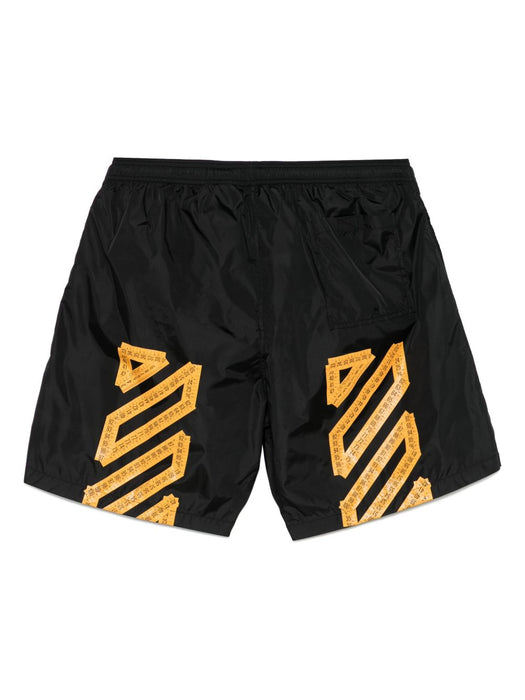 tape-detail swims shorts OMFD013S25FAB0031015 BLACK - SUPER LEM OFF-WHITE 