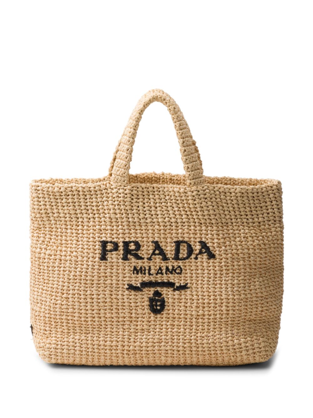 logo-embroidered crochet tote bag 1BG392 V OOL 2C2TF0018 PRADA 