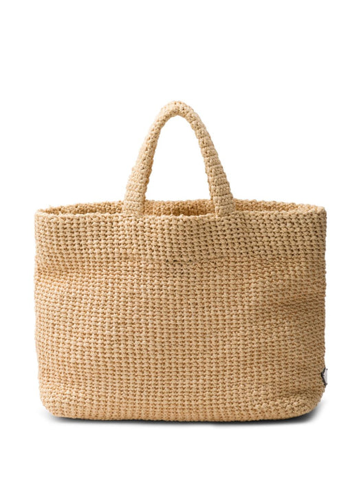 logo-embroidered crochet tote bag 1BG392 V OOL 2C2TF0018 PRADA 