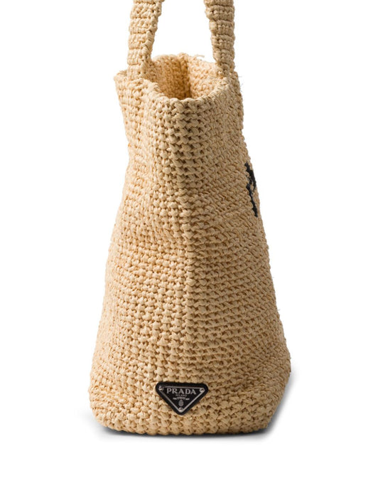 logo-embroidered crochet tote bag 1BG392 V OOL 2C2TF0018 PRADA 