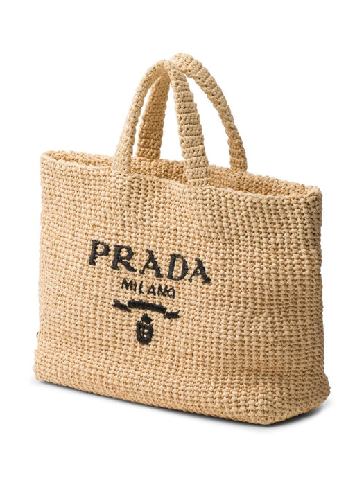 logo-embroidered crochet tote bag 1BG392 V OOL 2C2TF0018 PRADA 