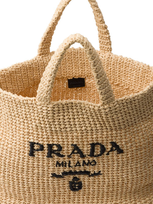 logo-embroidered crochet tote bag 1BG392 V OOL 2C2TF0018 PRADA 