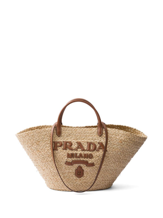 logo-appliqué woven tote bag 1BG470 V GOO 2CXQF0A5T PRADA 