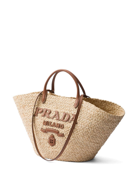 logo-appliqué woven tote bag 1BG470 V GOO 2CXQF0A5T PRADA 