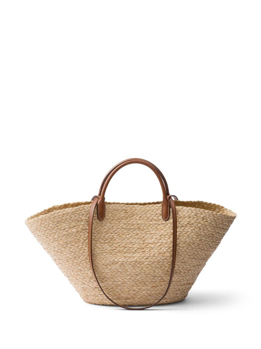 logo-appliqué woven tote bag 1BG470 V GOO 2CXQF0A5T PRADA 