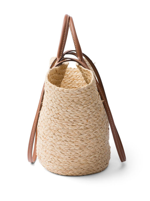 logo-appliqué woven tote bag 1BG470 V GOO 2CXQF0A5T PRADA 