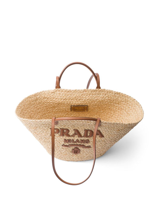 logo-appliqué woven tote bag 1BG470 V GOO 2CXQF0A5T PRADA 