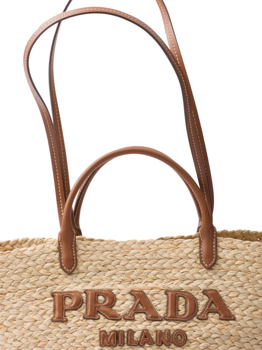 logo-appliqué woven tote bag 1BG470 V GOO 2CXQF0A5T PRADA 