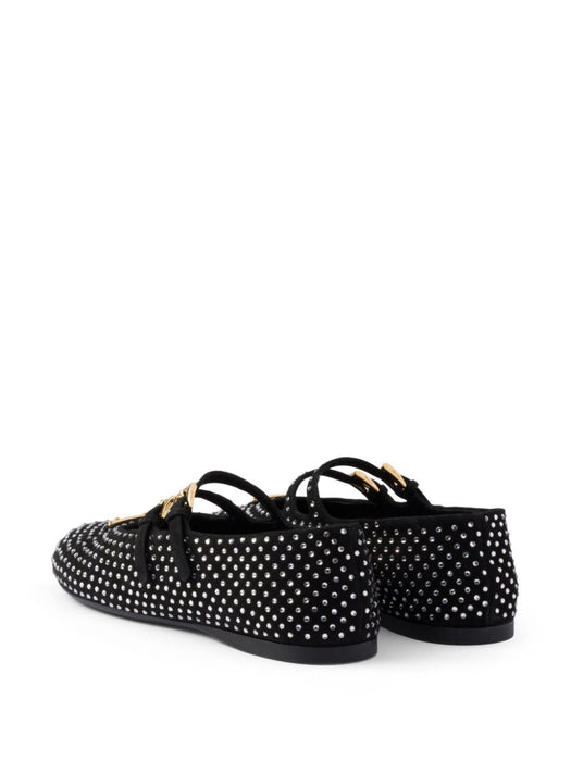 crystal-embellished ballerina shoes 1F797N F 005 3L53F0T7O PRADA 
