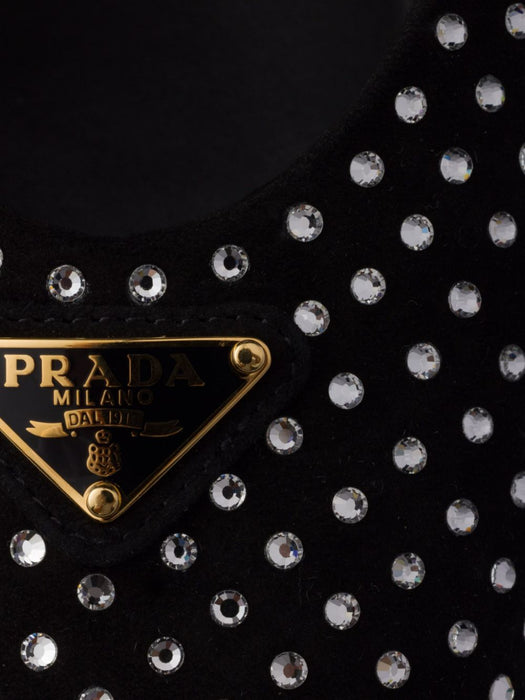 crystal-embellished ballerina shoes 1F797N F 005 3L53F0T7O PRADA 