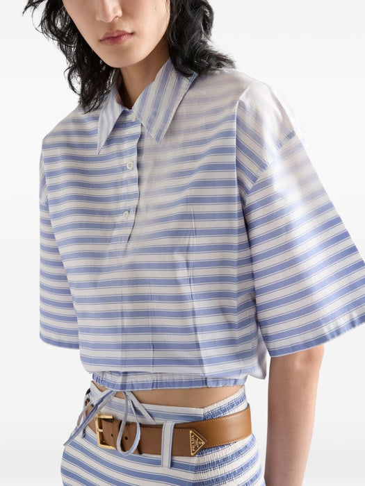 striped poplin polo shirt P965M S OOO 16QEF0237 PRADA 